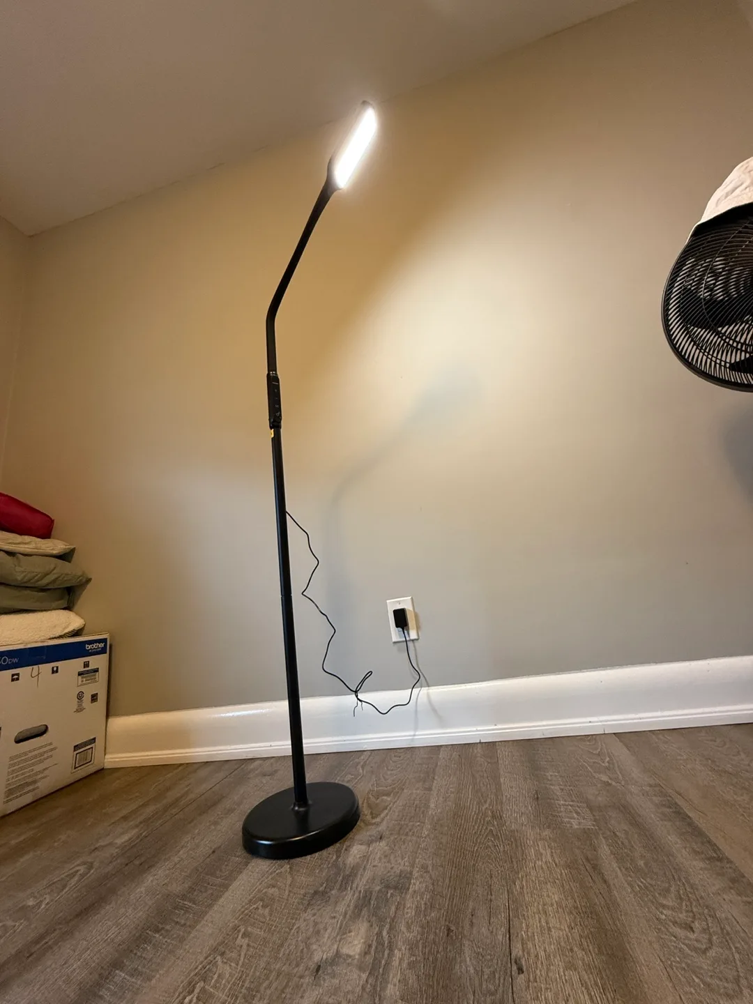 Black LED Floor Lamp with Gooseneck thumbnail