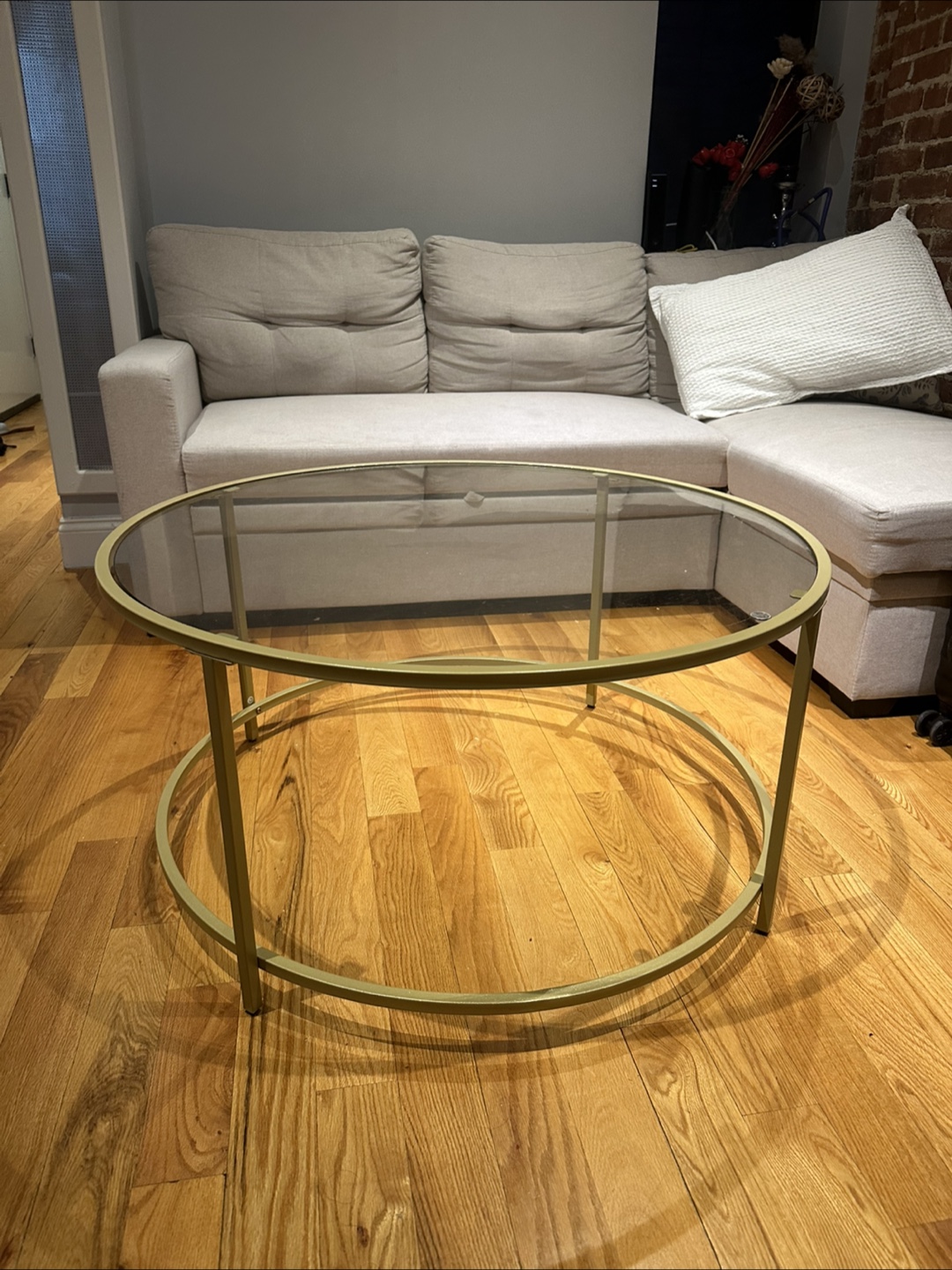 Gold Metal and Glass Coffee Table - photo 4