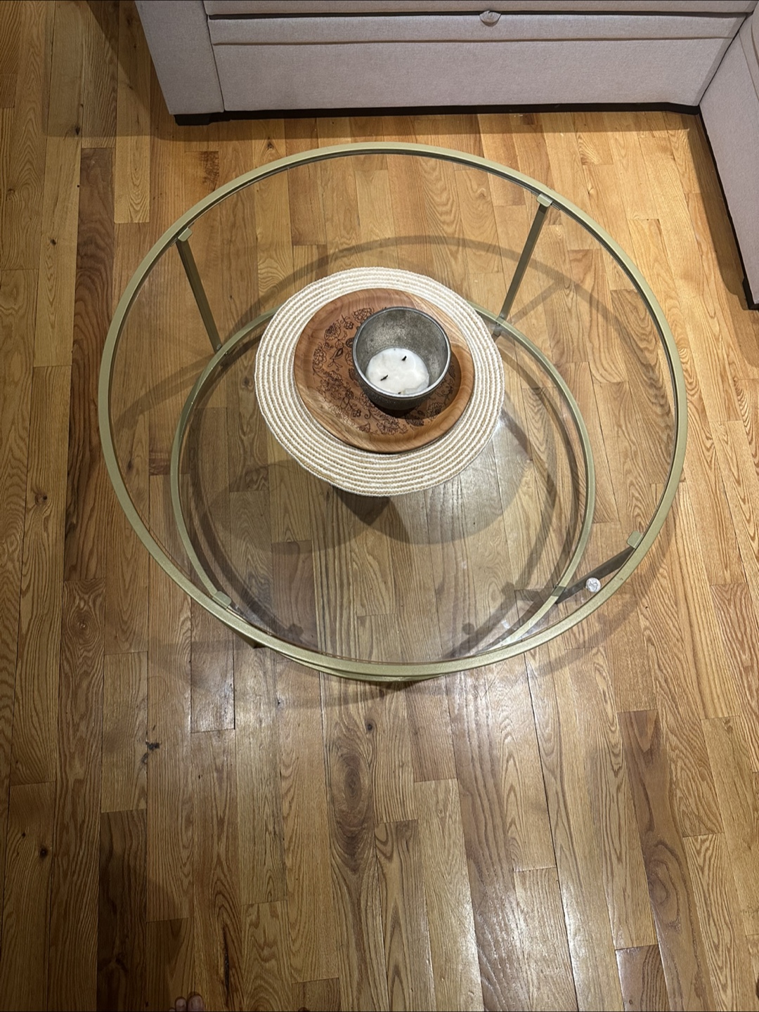 Gold Metal and Glass Coffee Table - photo 2
