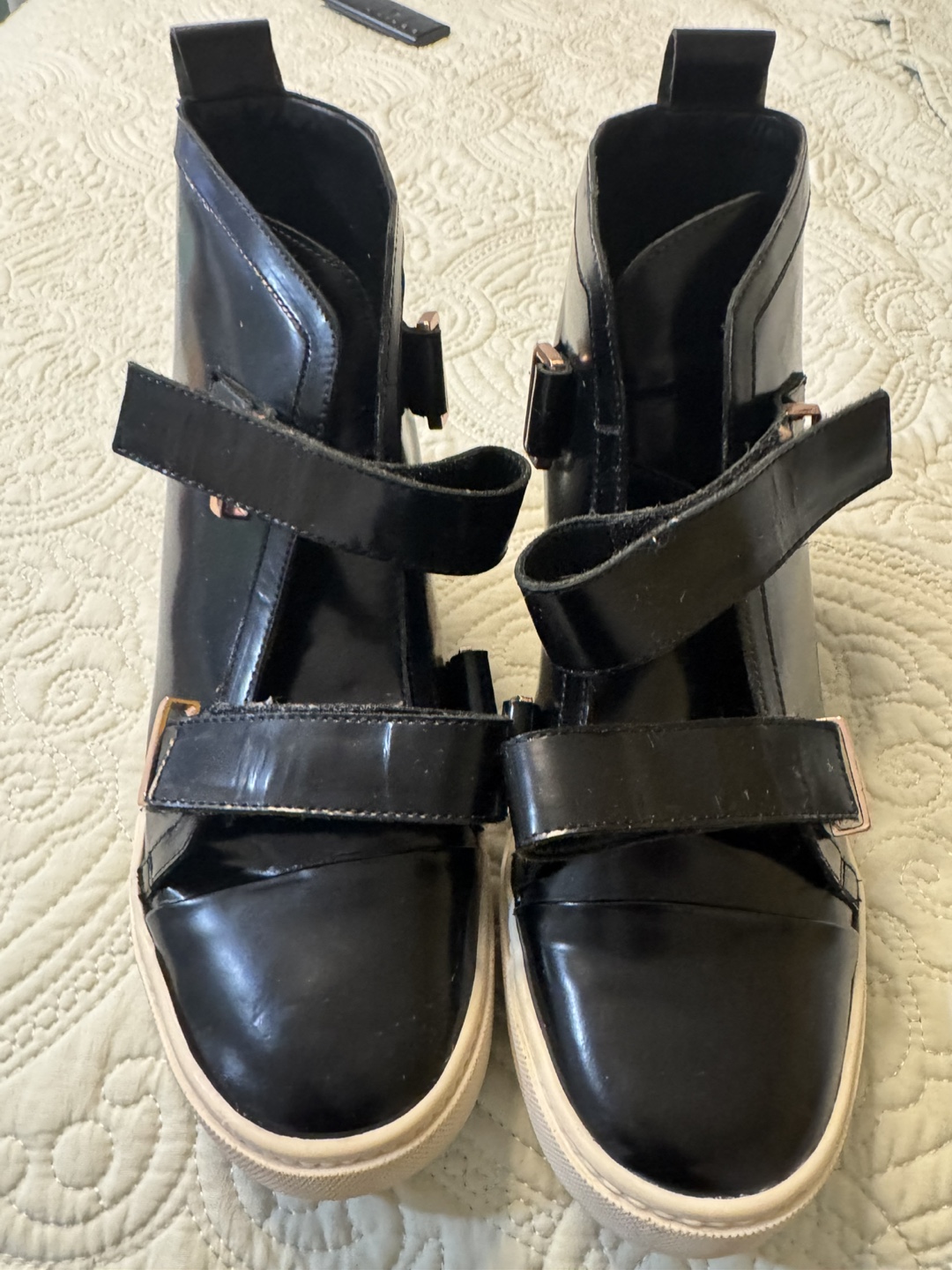 Saint & Libertine Black Leather High Top Sneakers