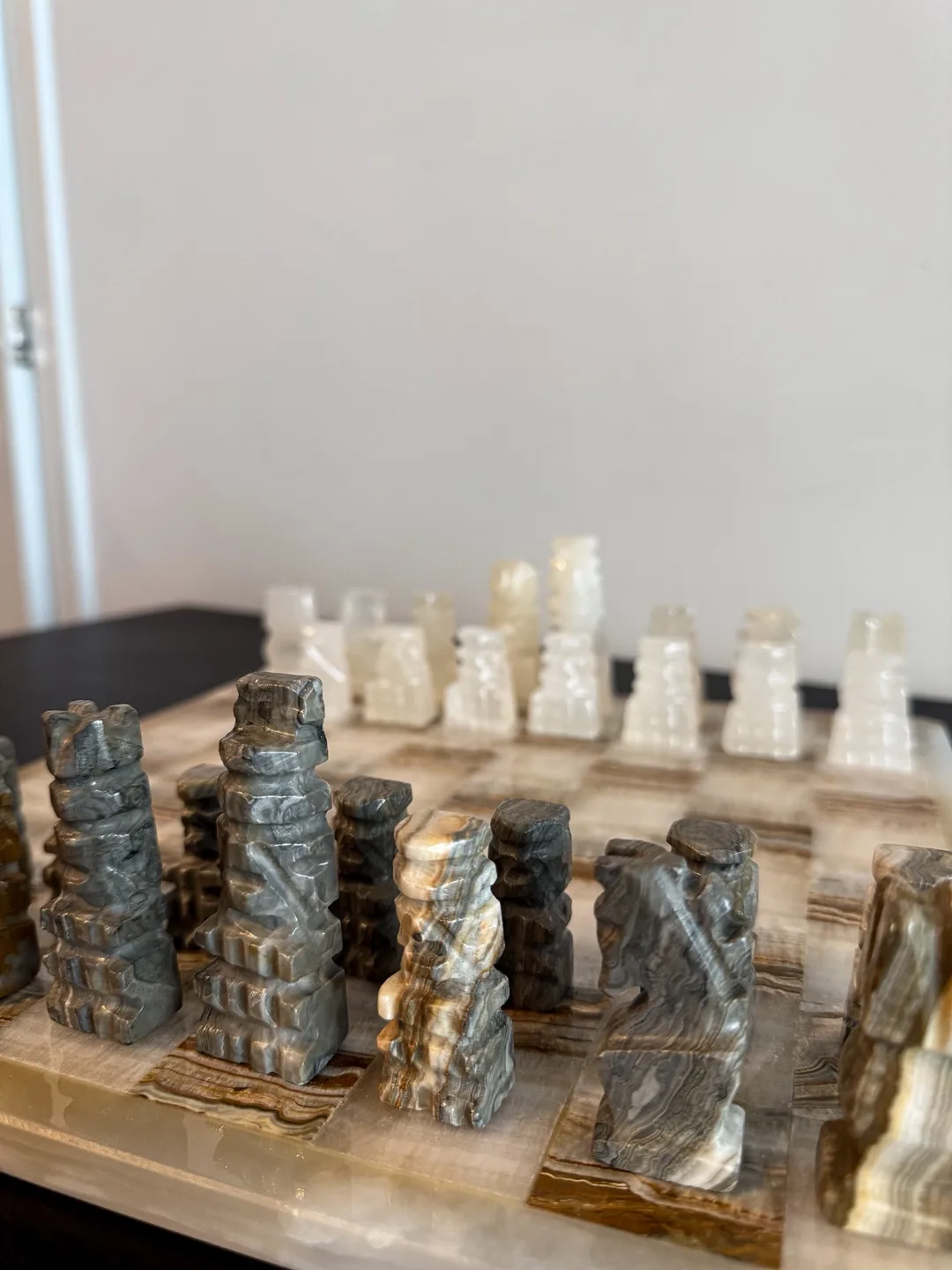 Vintage Midcentury Onyx Chess Set  - 1970s image indicator(4)