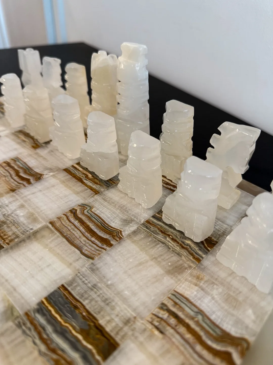 Vintage Midcentury Onyx Chess Set  - 1970s image indicator(3)