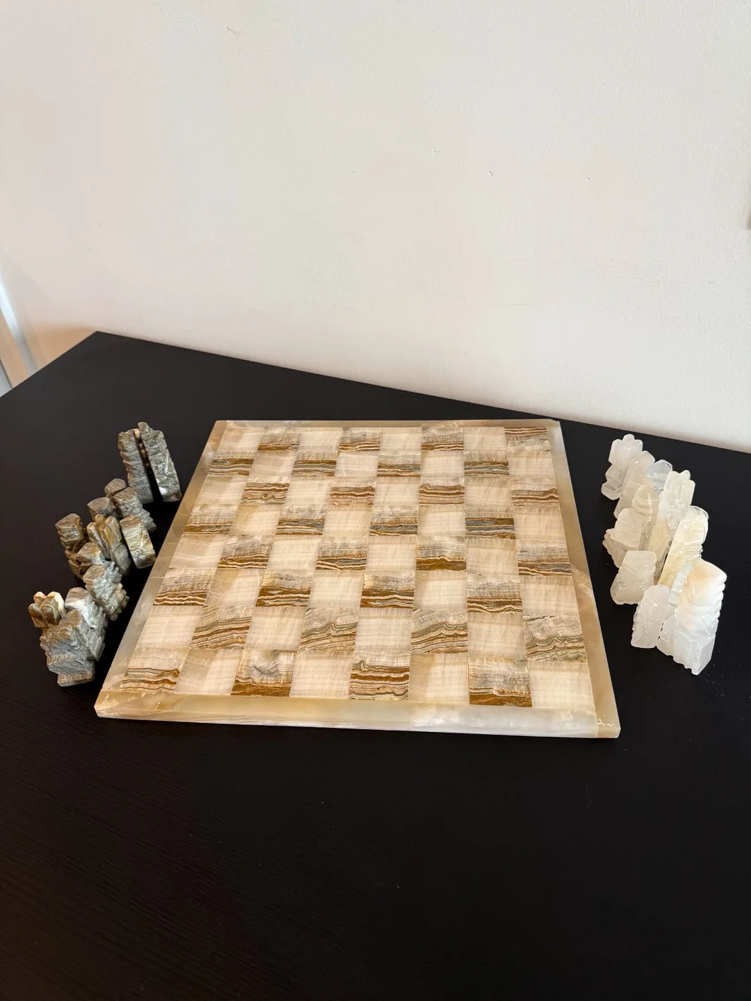 Vintage Midcentury Onyx Chess Set  - 1970s image indicator(10)