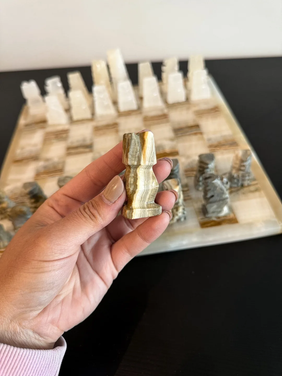 Vintage Midcentury Onyx Chess Set  - 1970s image indicator(7)