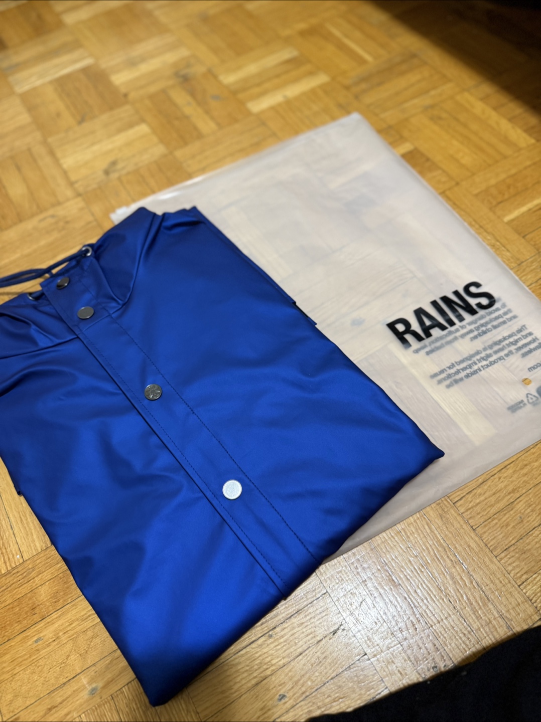 RAINS Blue Waterproof Jacket