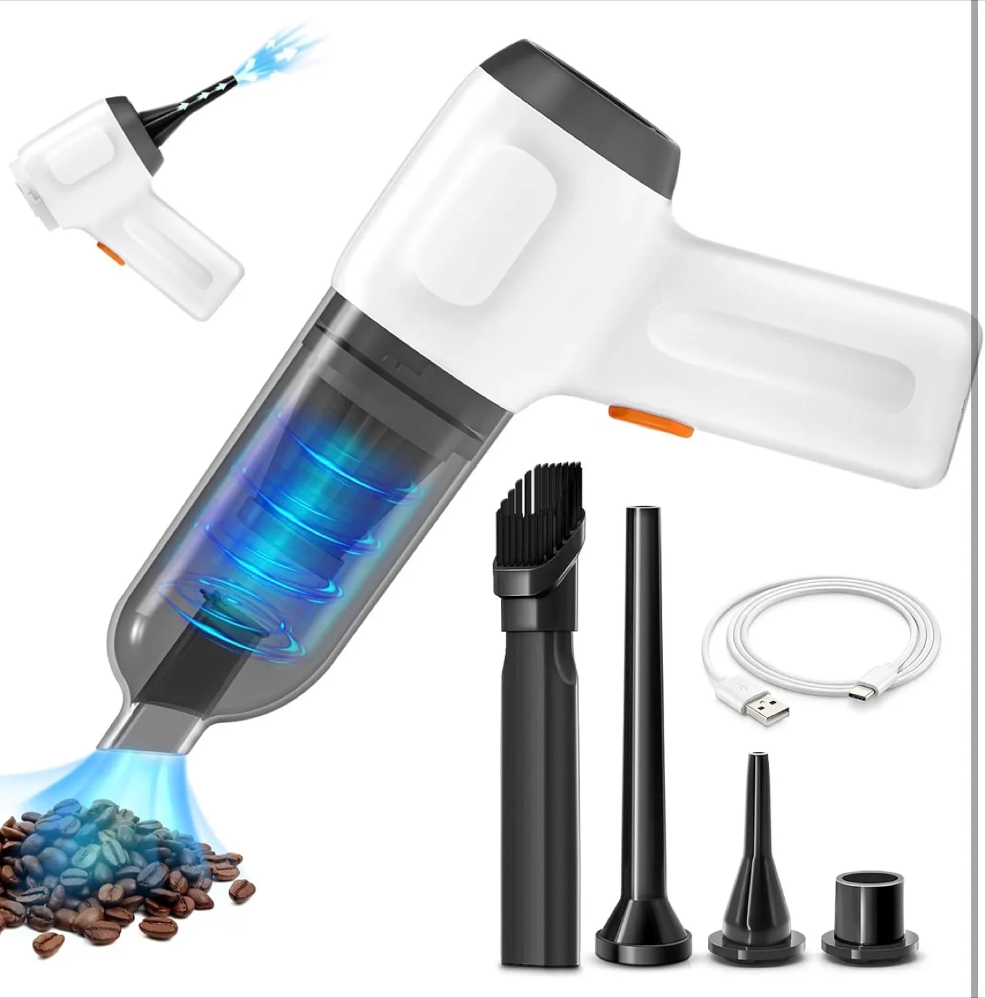 Mini Handheld Vacuum Cleaner & Air Duster image indicator(6)