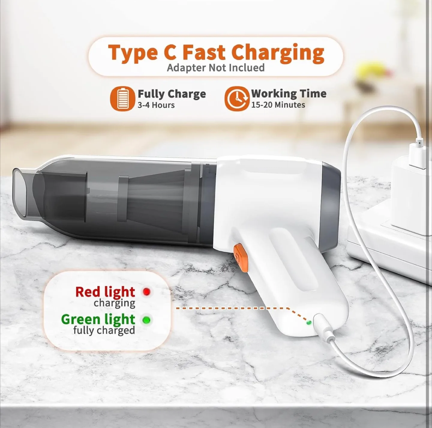 Mini Handheld Vacuum Cleaner & Air Duster image indicator(4)