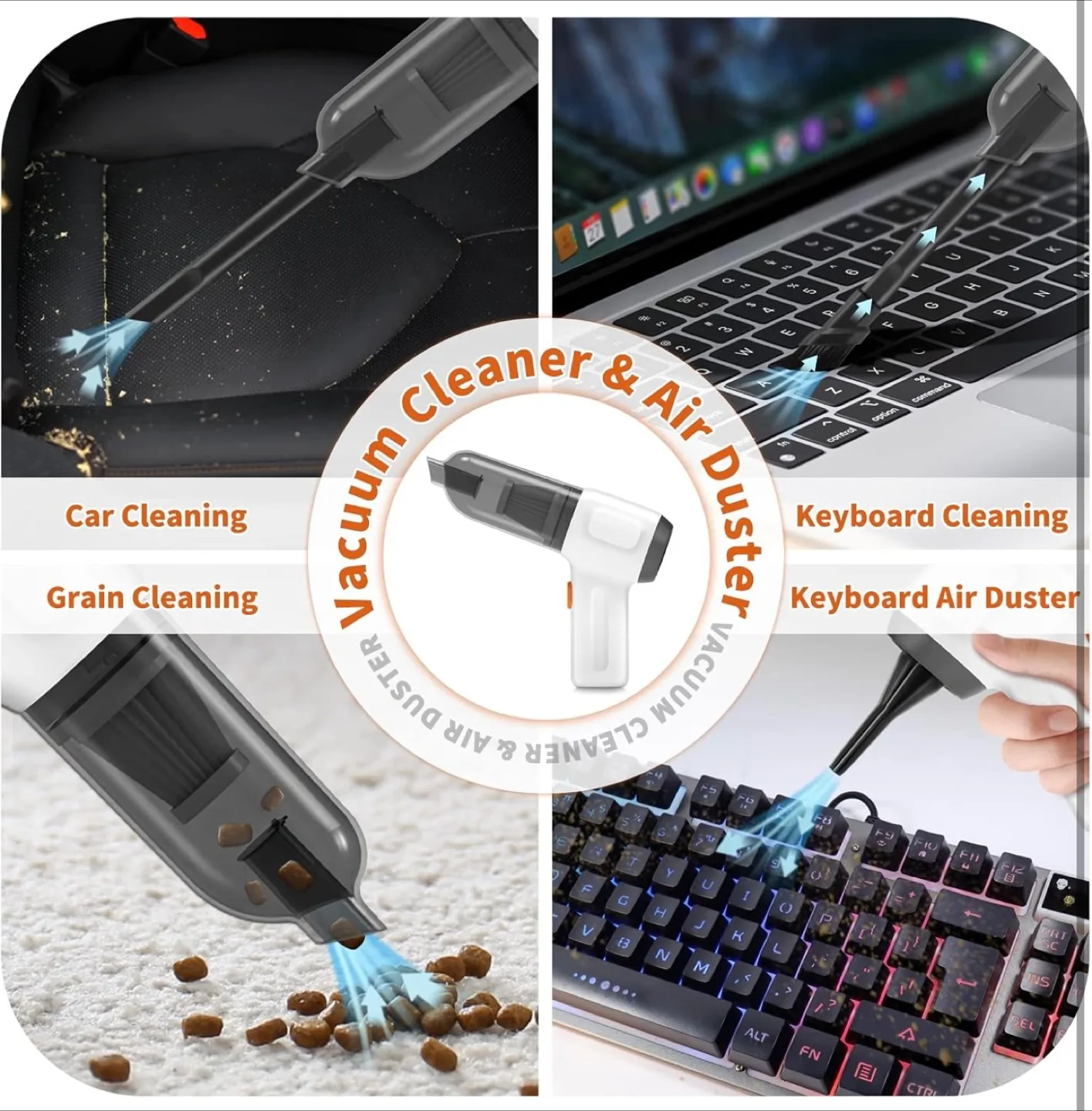 Mini Handheld Vacuum Cleaner & Air Duster image indicator(3)