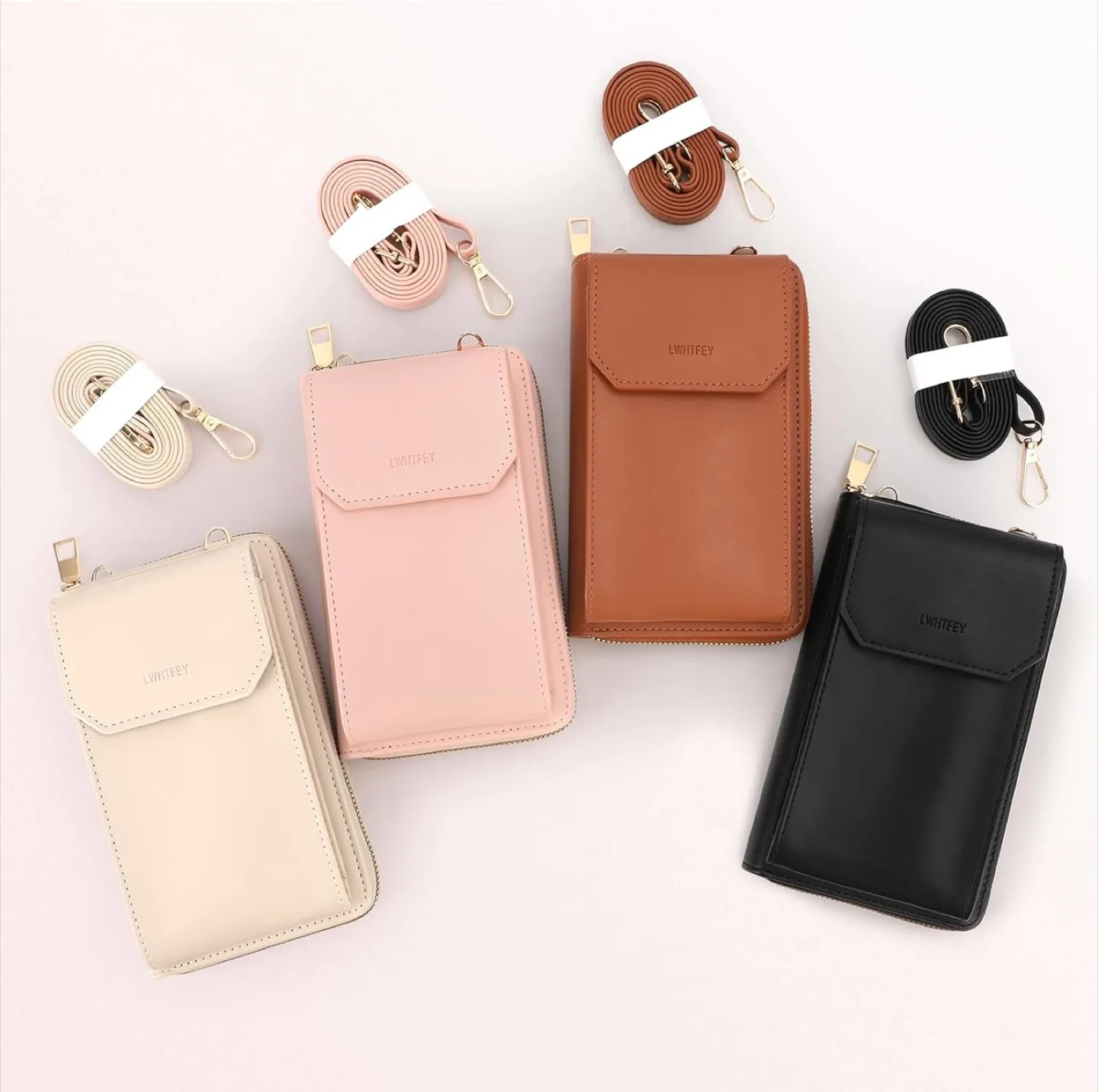 LWHTFEY Women's Crossbody Phone Purse Wallet (Pink) image indicator(6)