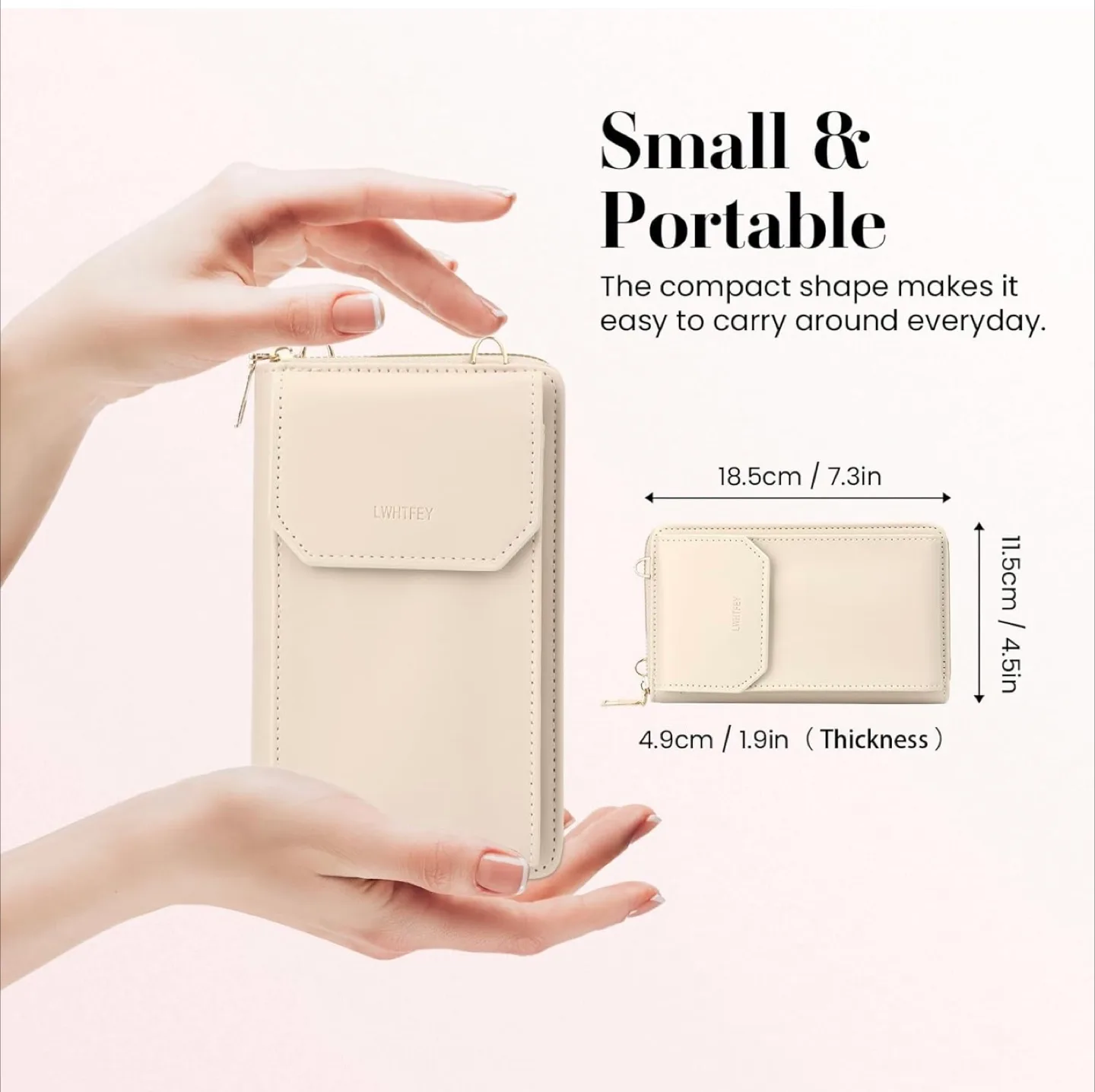 LWHTFEY Women's Crossbody Phone Purse Wallet (Pink) image indicator(5)