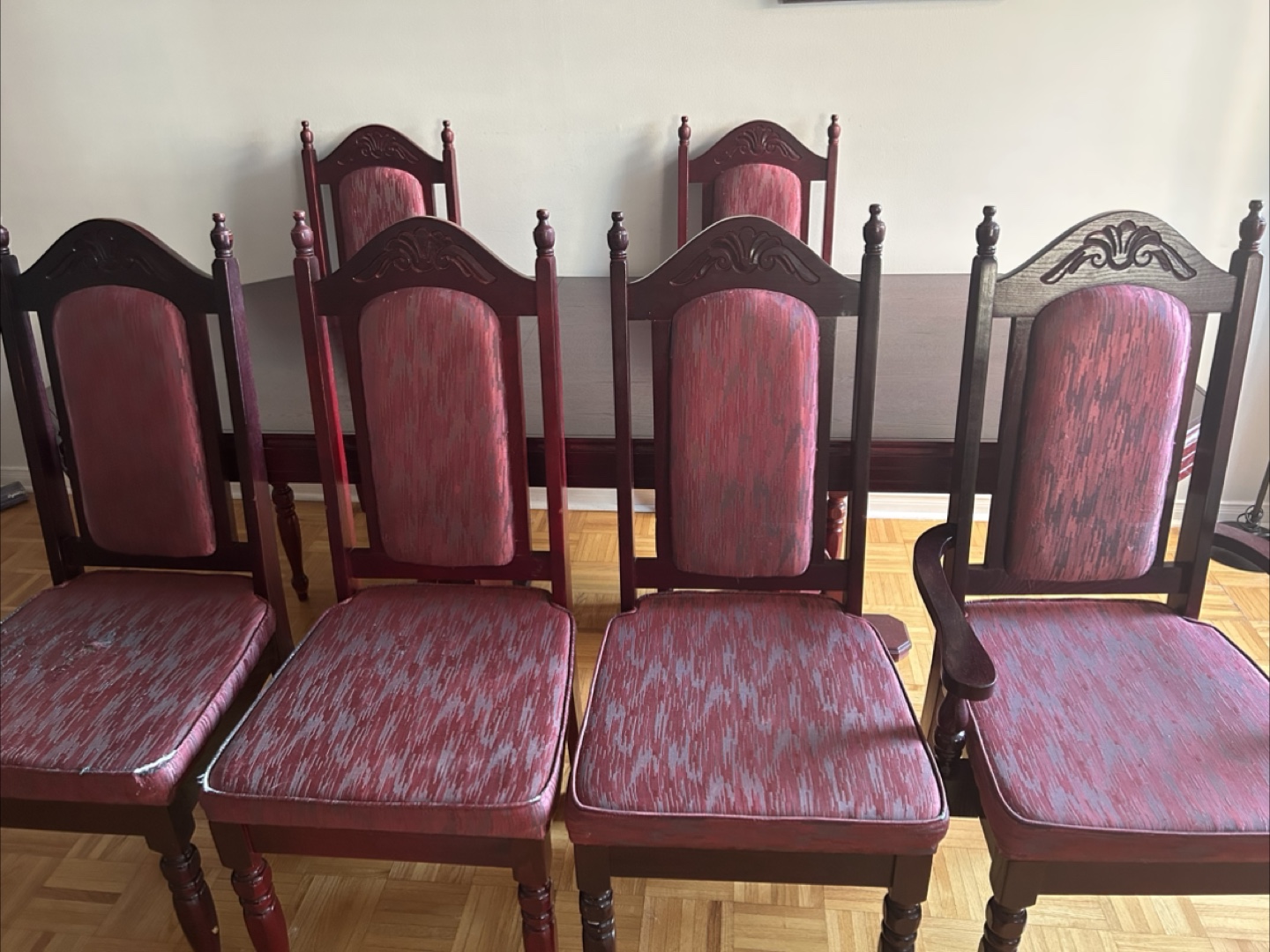 Dark Wood Dining Set - 6 Chairs & Expandable Table - photo 3