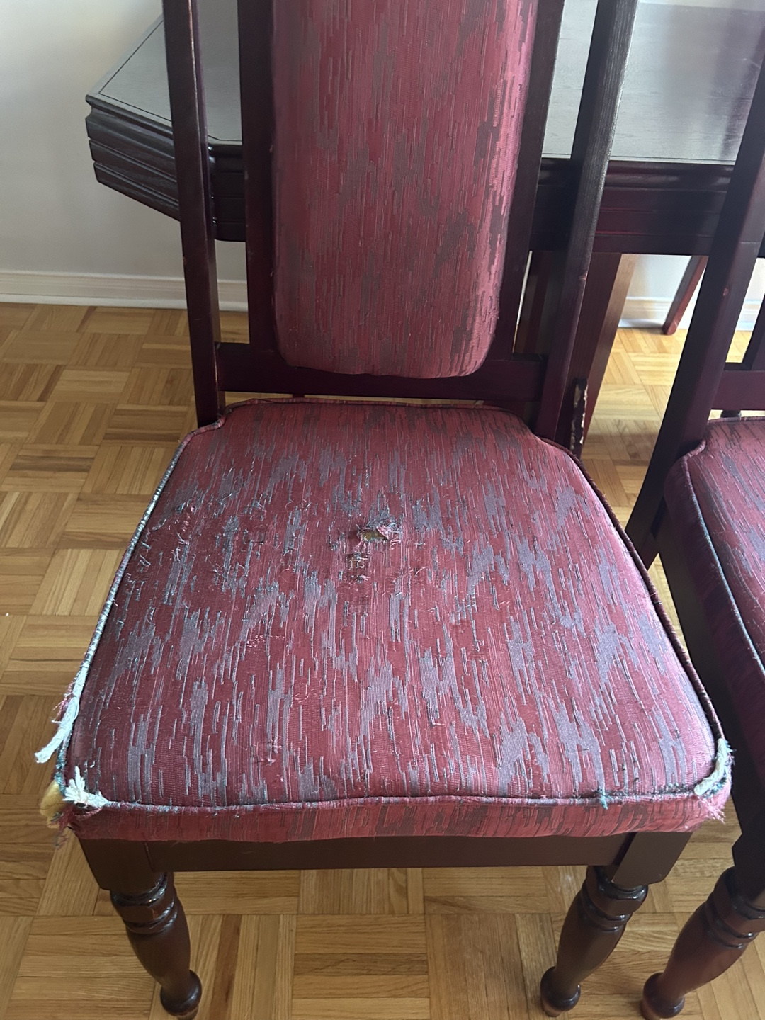 Dark Wood Dining Set - 6 Chairs & Expandable Table - photo 4