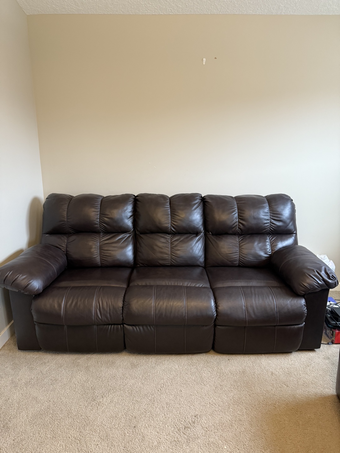 Brown Leather Recliner Sofa