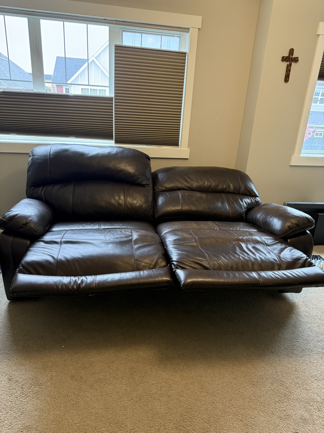 Reclining Leather Sofa - photo 2