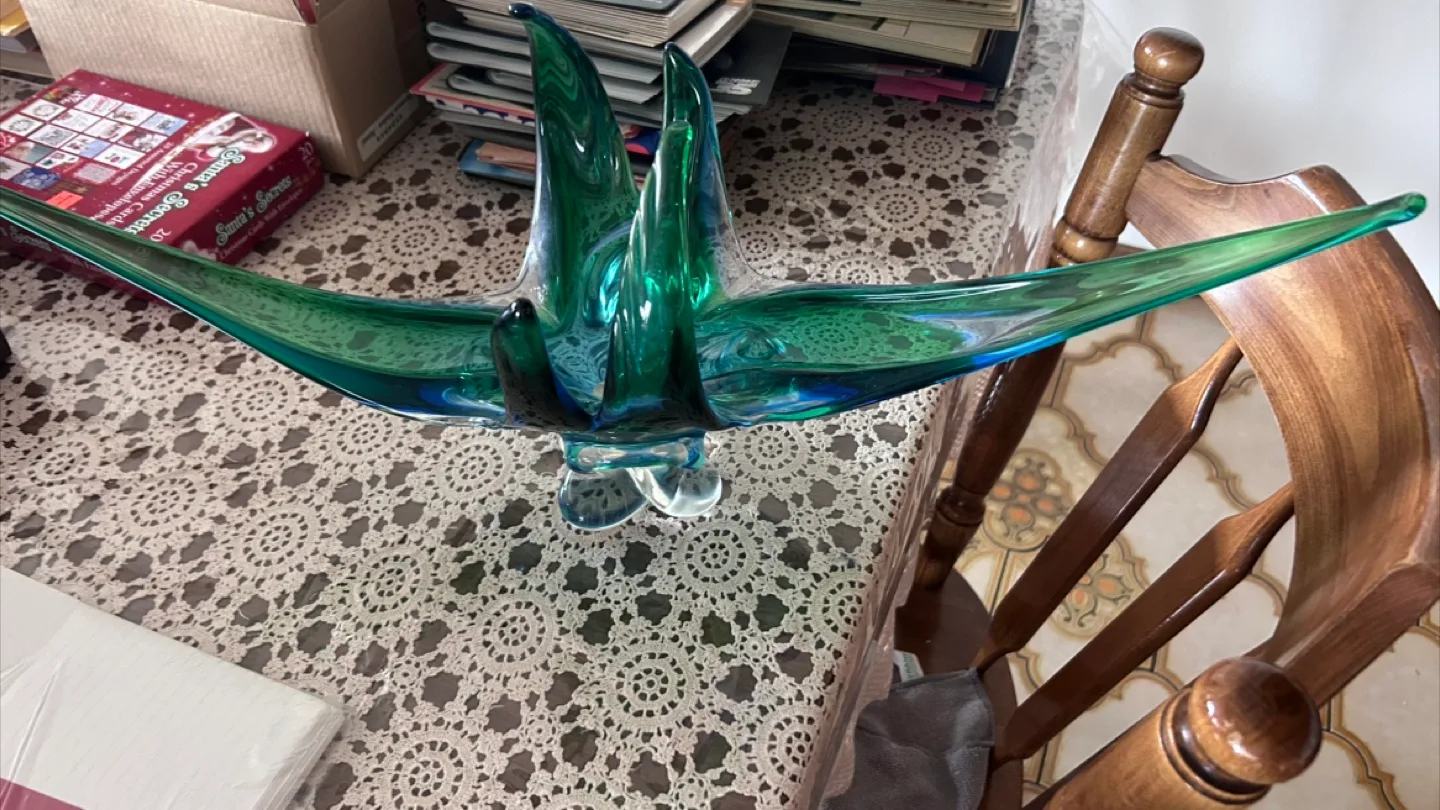 Mid-Century Modern Glass Sculpture Bowl thumbnail