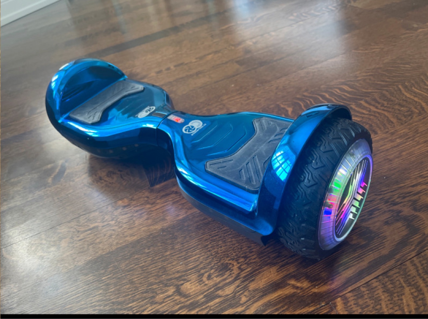 Chrome Blue Hoverboard with LED Lights - photo 2