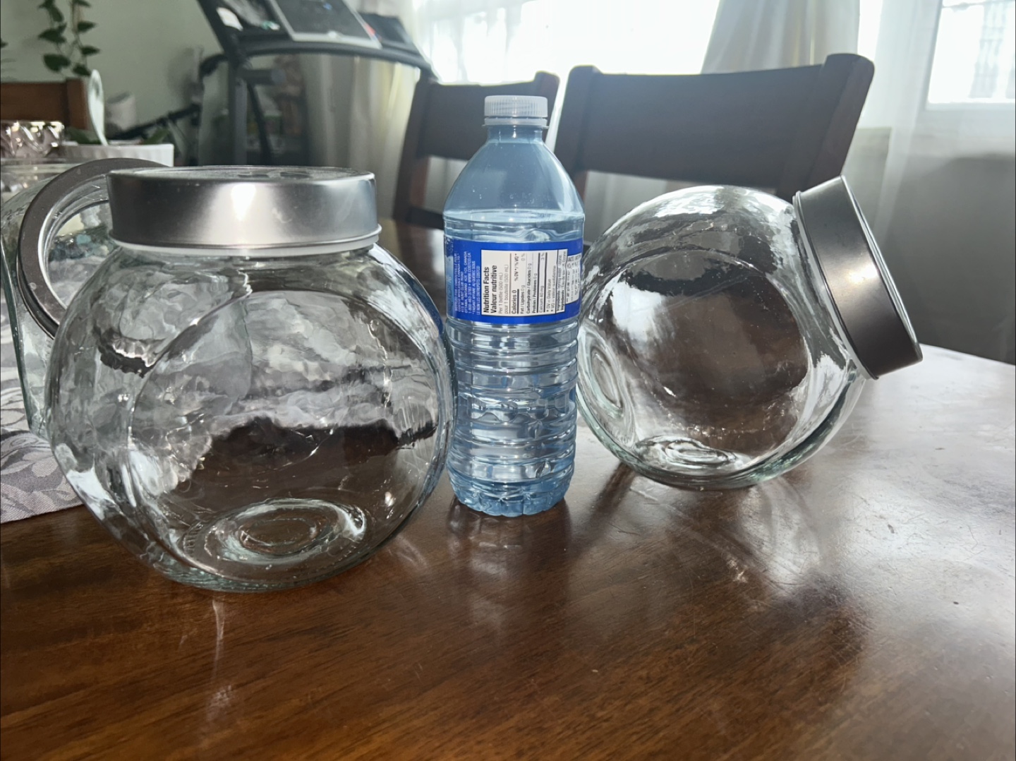 Set of Four Glass Canisters with Silver Lids - photo 4