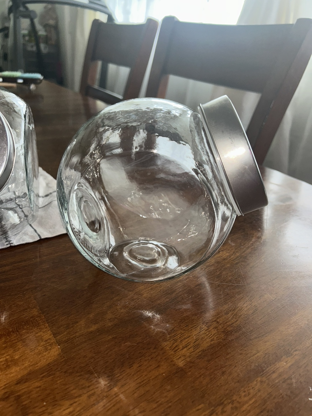Set of Four Glass Canisters with Silver Lids - photo 2