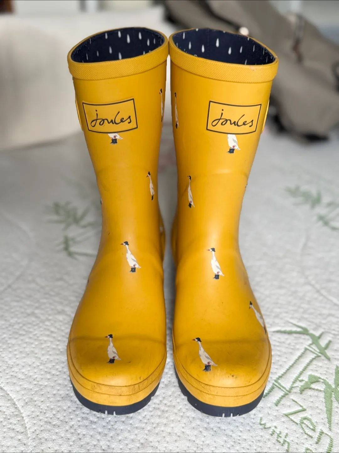 Joules Women Yellow Duck Rain Boots - Size 9 thumbnail