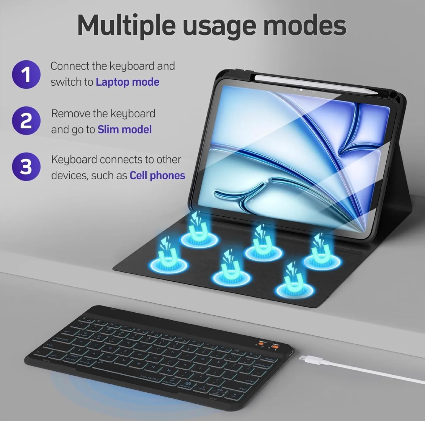 Senvyson Wireless Keyboard Case image indicator(9)