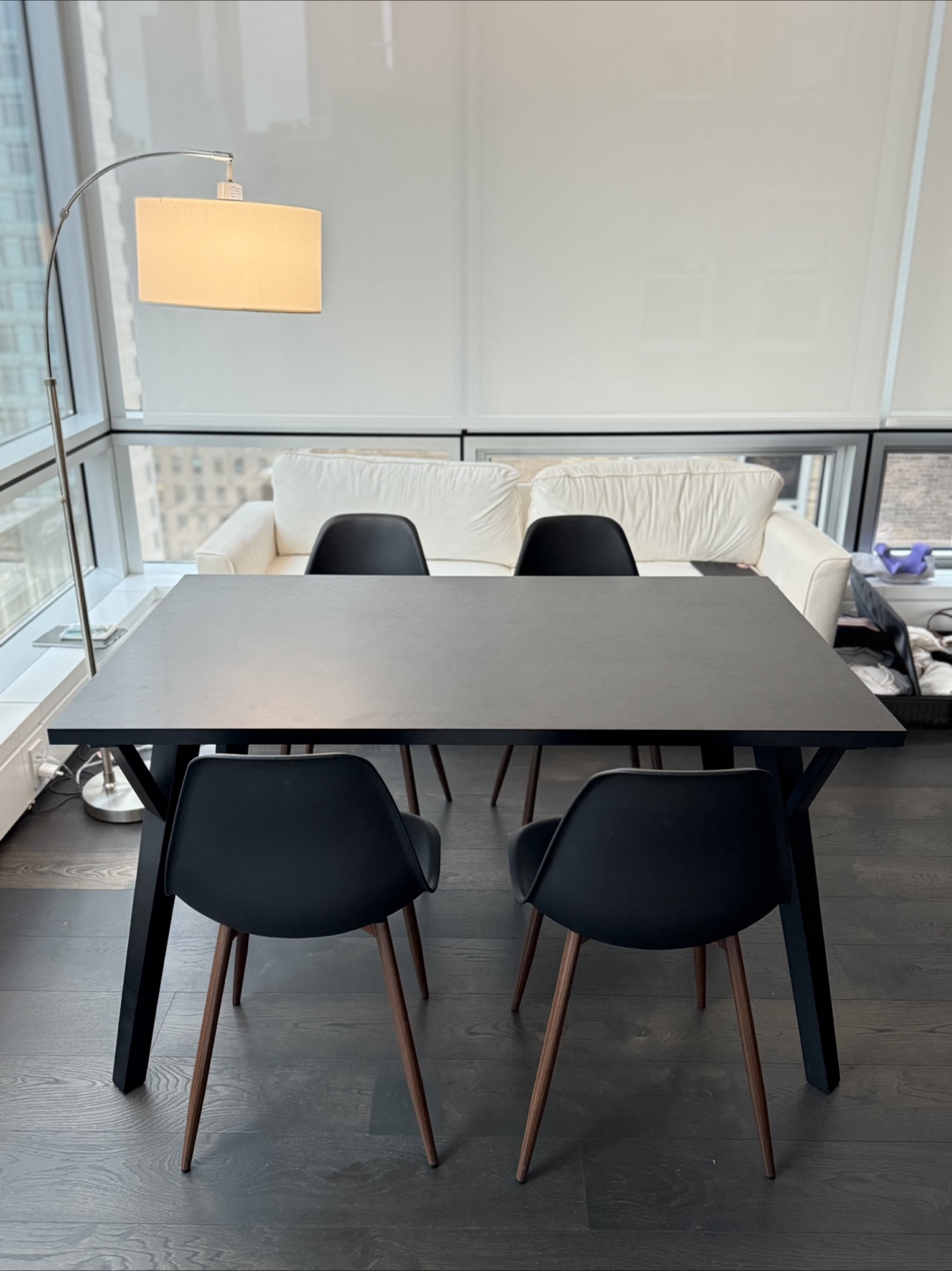 Black Dining Table with Four Chairs - photo 2