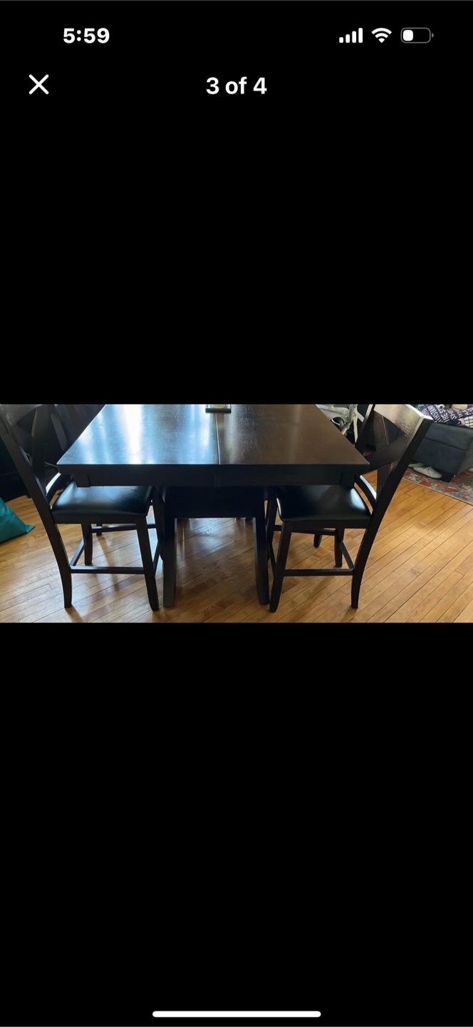 Dark Brown Dining Table Set with 4 Chairs - photo 4