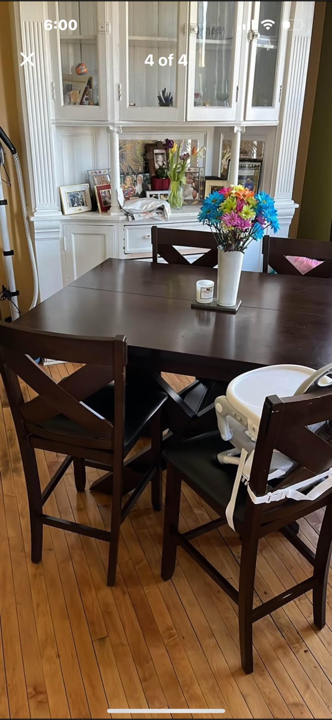 Dark Brown Dining Table Set with 4 Chairs - photo 3