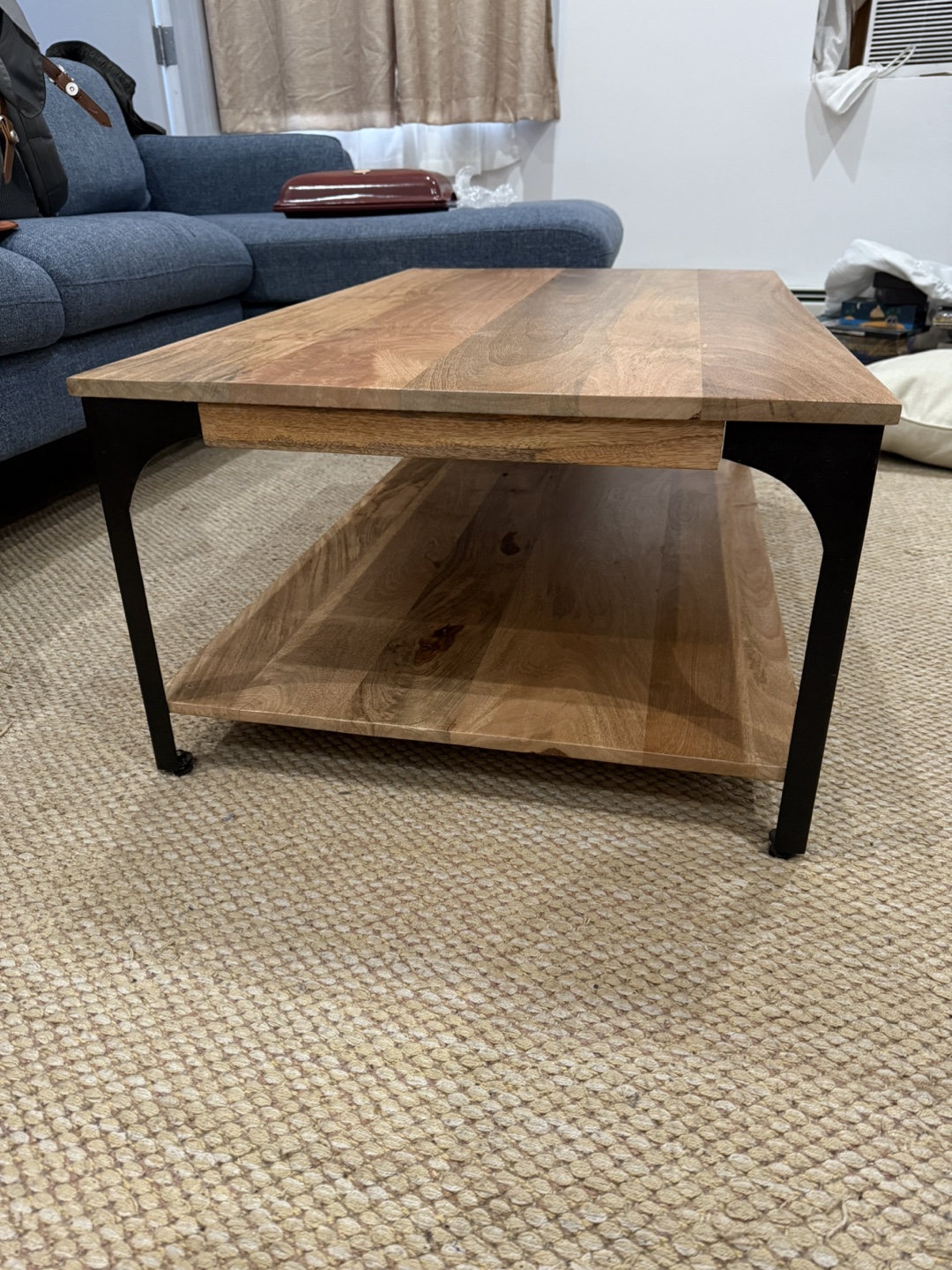 Coffee table - mango wood and steel - photo 2