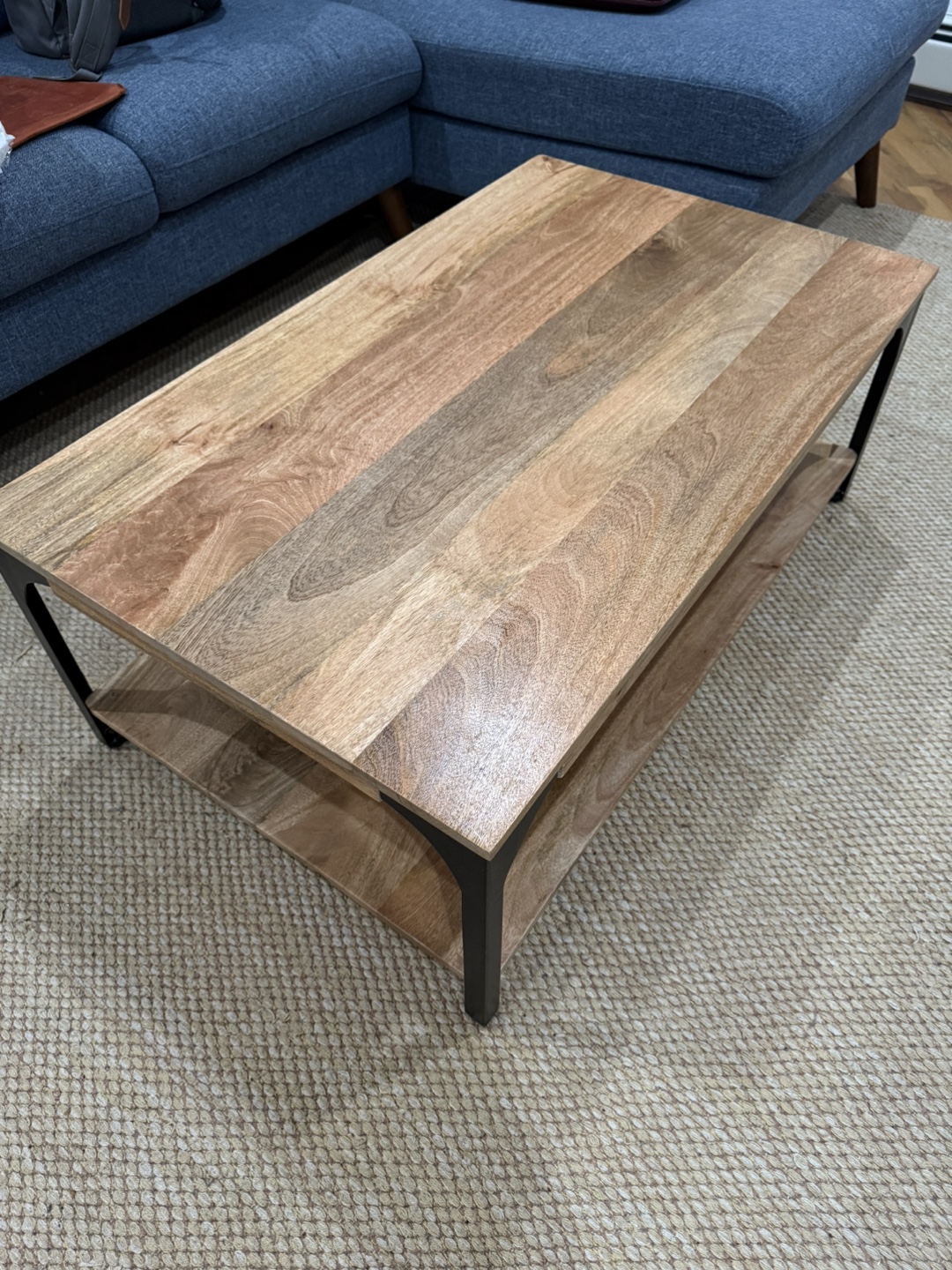 Coffee table - mango wood and steel - photo 3
