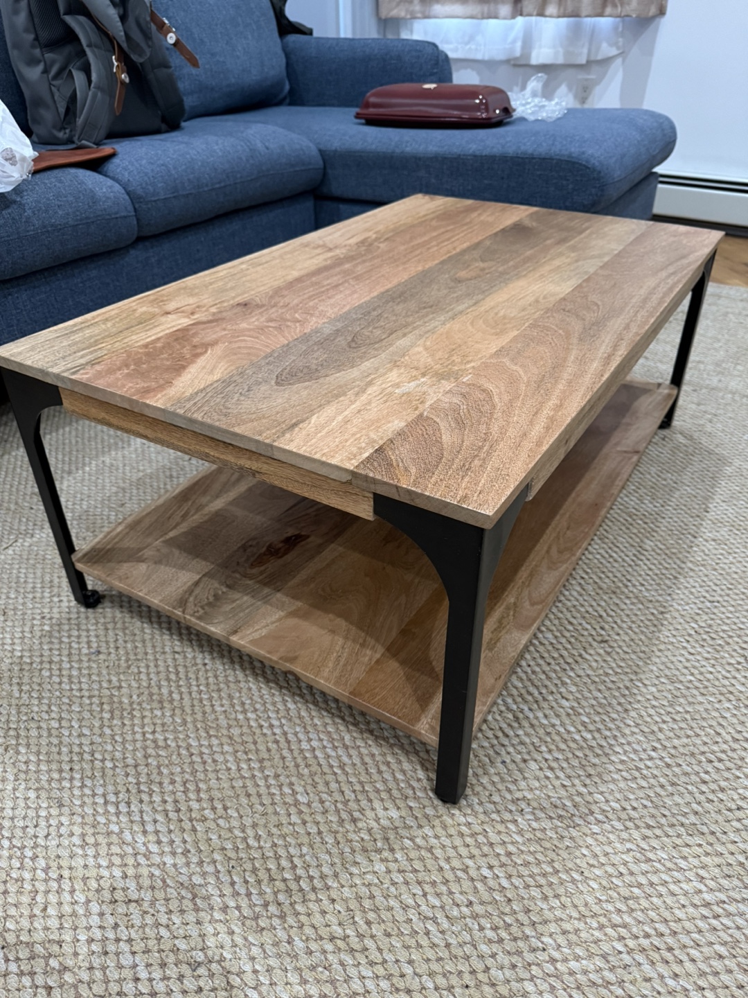 Coffee table - mango wood and steel