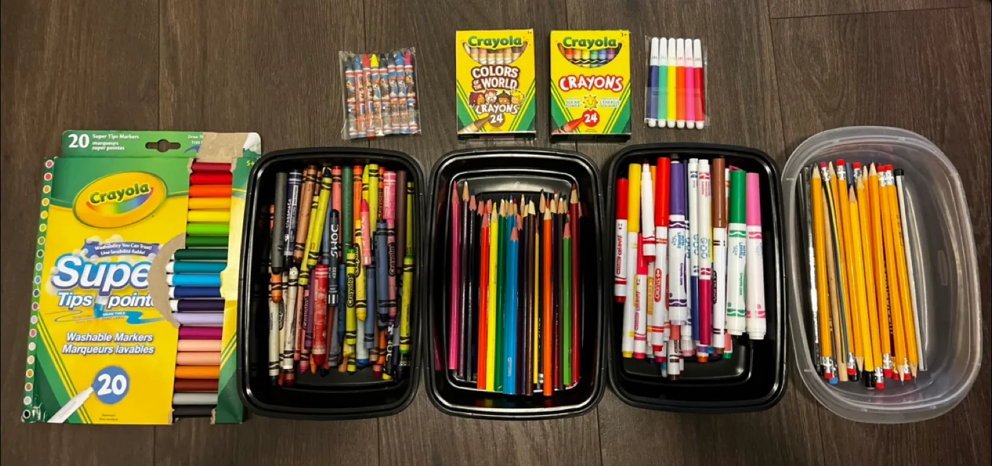 Huge Art Supplies Bundle - Crayons, Markers, Pencils! thumbnail