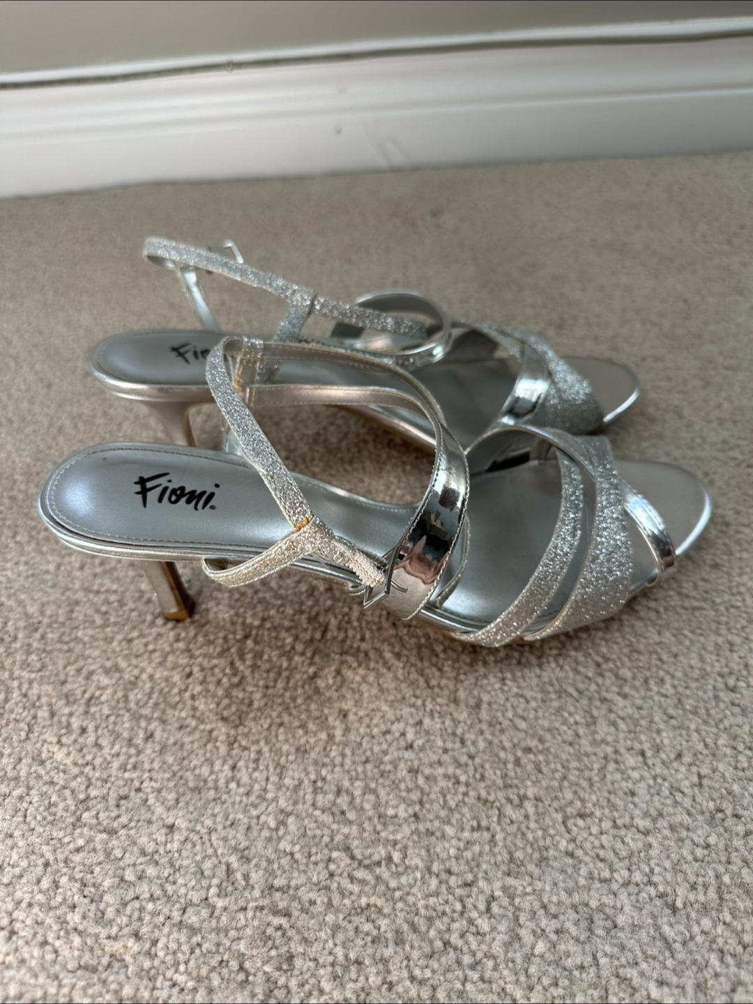 Silver Strappy Fioni Heels - Size 8W - photo 3