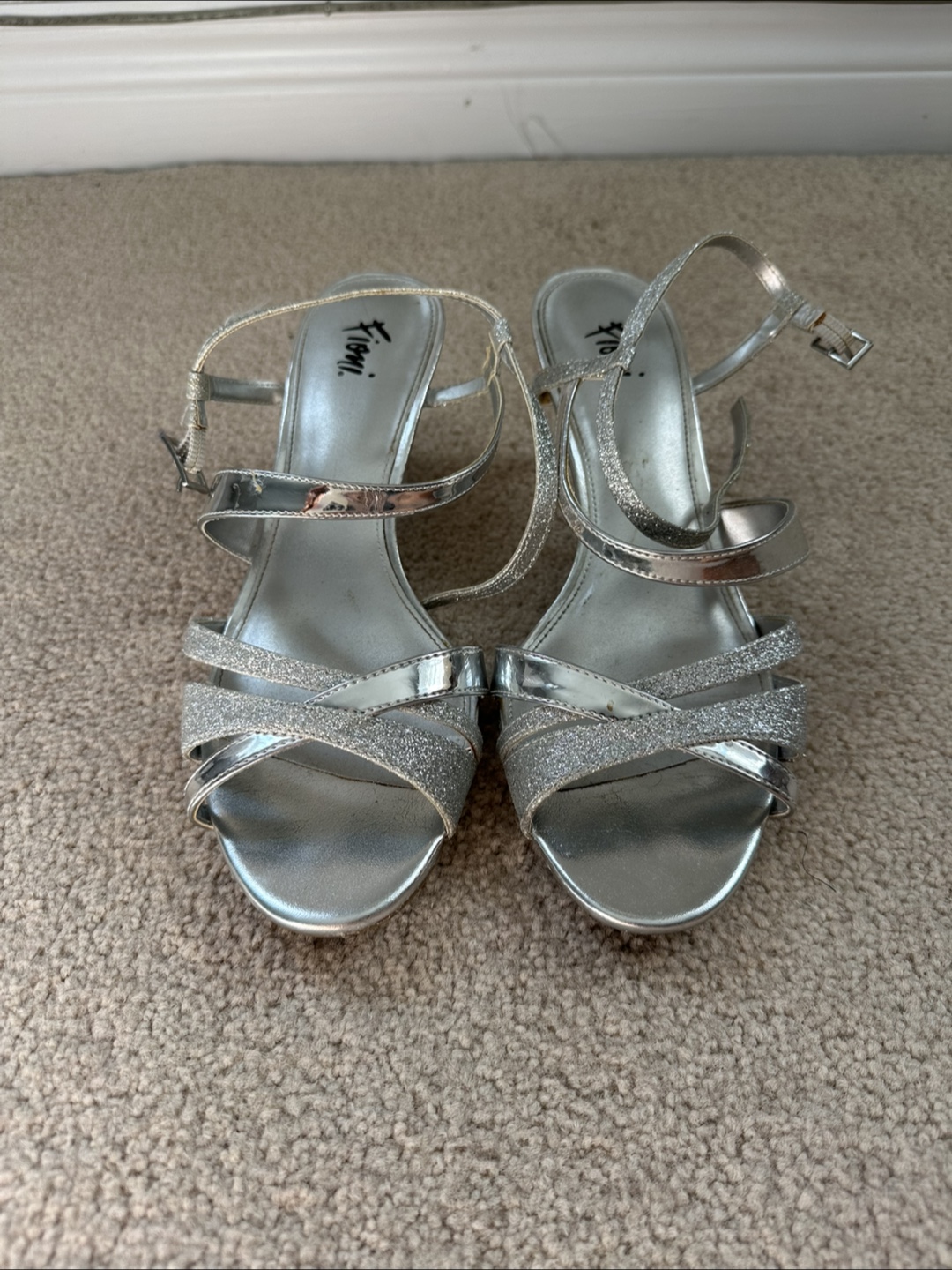 Silver Strappy Fioni Heels - Size 8W - photo 2