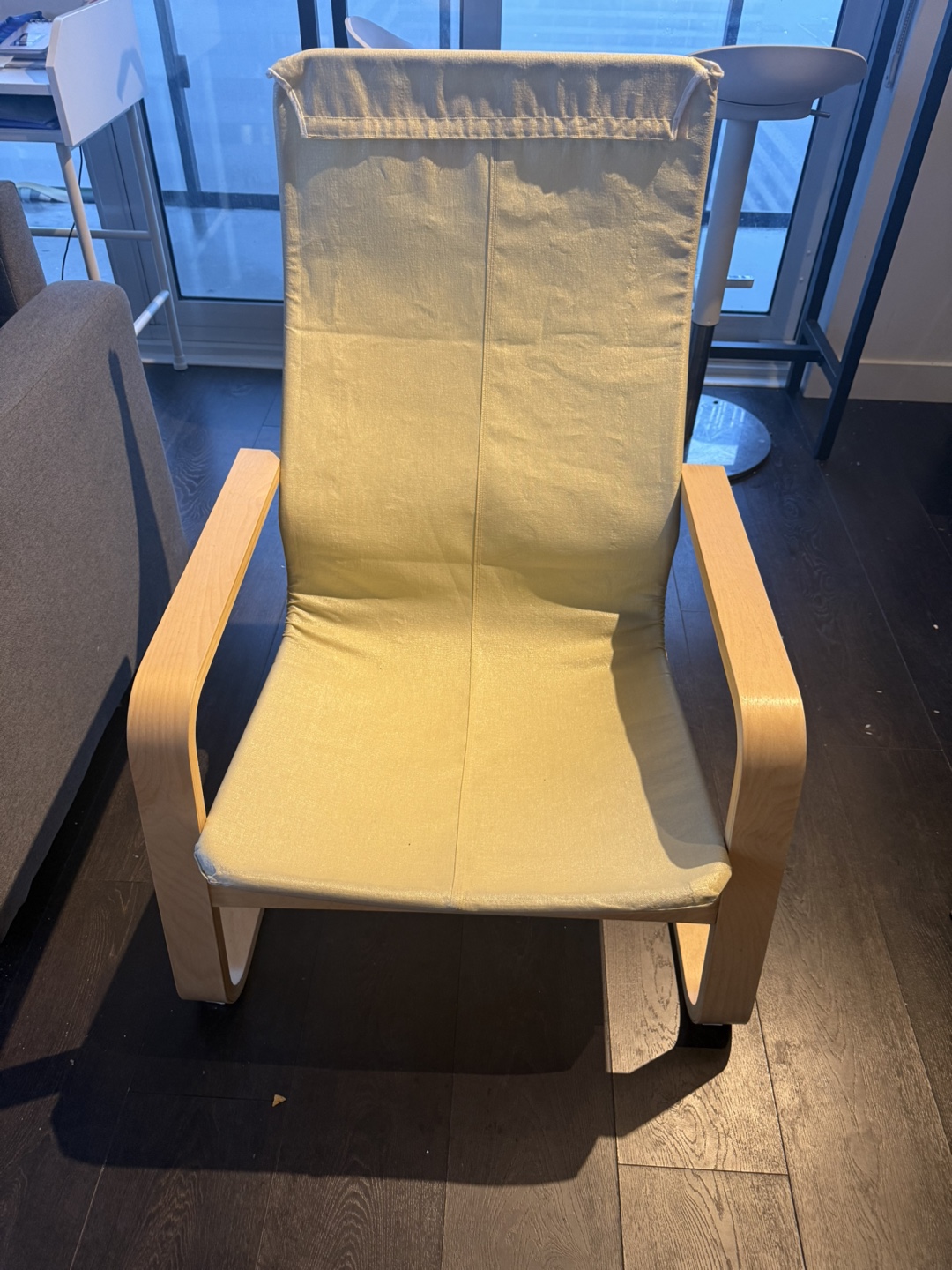 IKEA STRANDMON Wing Chair with off-white slipcover
