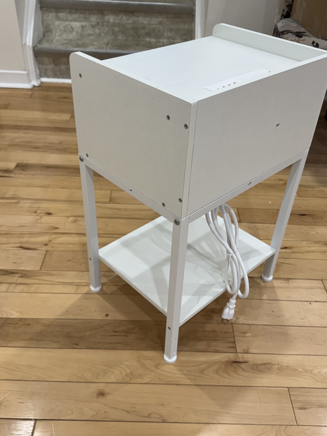 White Nightstand with Built-in Outlets and USB Ports - photo 4
