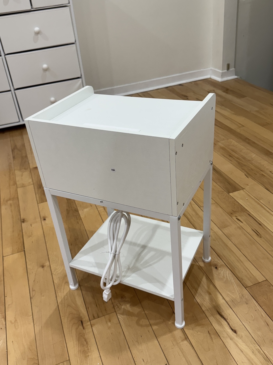 White Nightstand with Built-in Outlets and USB Ports - photo 3