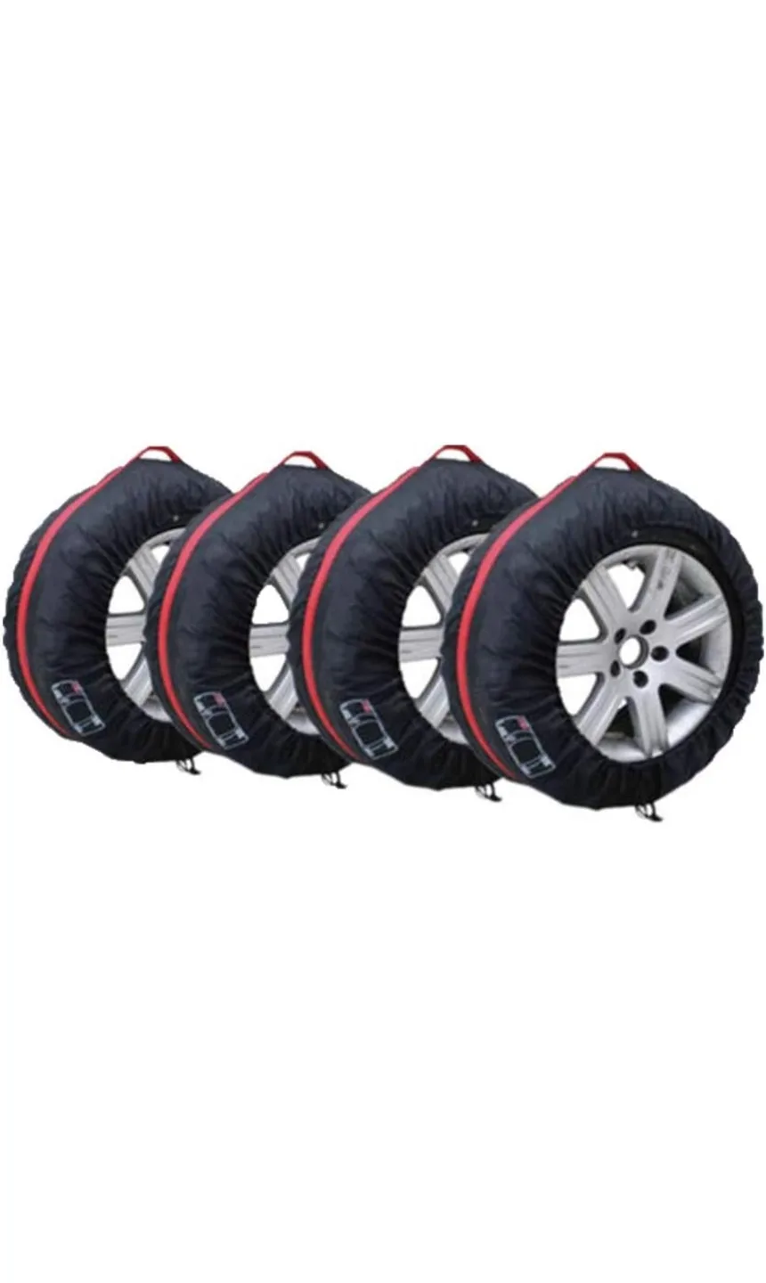 New. Set of 4 Wheel Storage Bags with Tie-Down Straps image indicator(2)