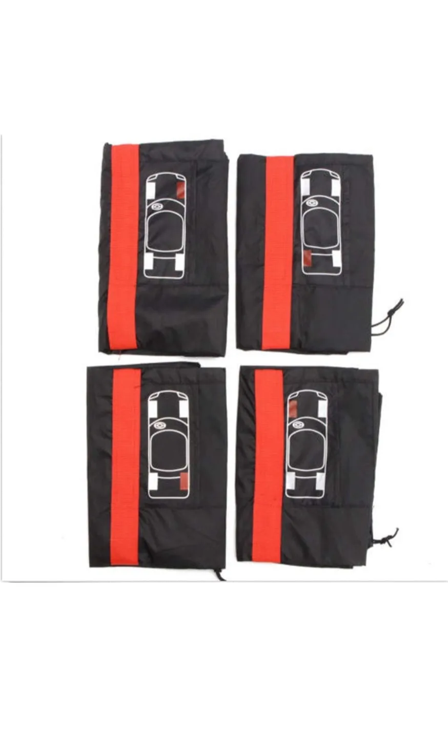 New. Set of 4 Wheel Storage Bags with Tie-Down Straps image indicator(4)