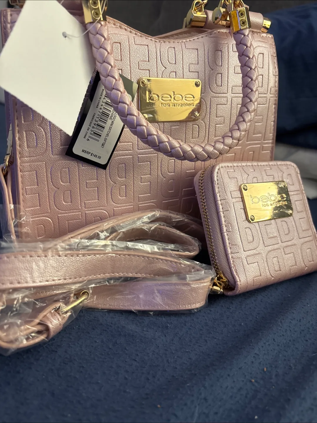 bebe Los Angeles Blush Shine Handbag and Wallet Set image indicator(2)