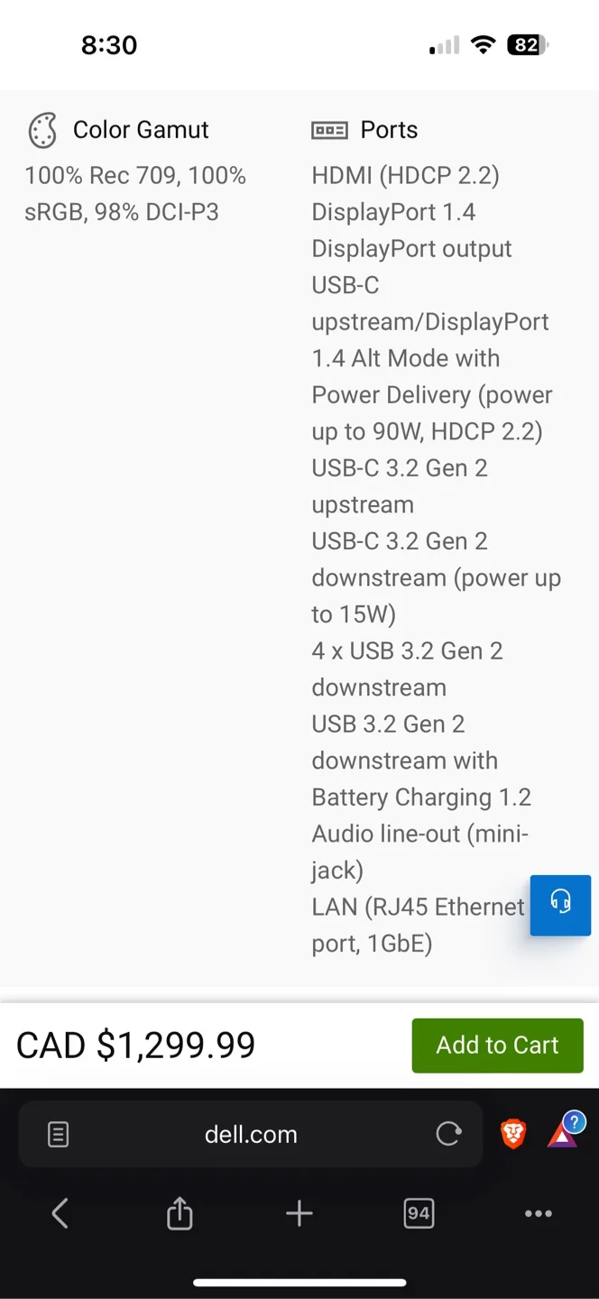 Dell UltraSharp 32” 4K USB-C Hub Monitor - U3223QE image indicator(3)