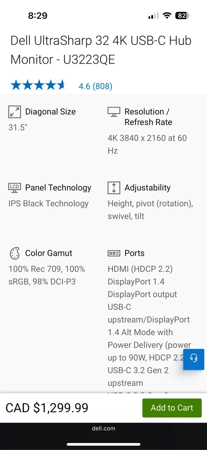 Dell UltraSharp 32” 4K USB-C Hub Monitor - U3223QE image indicator(2)