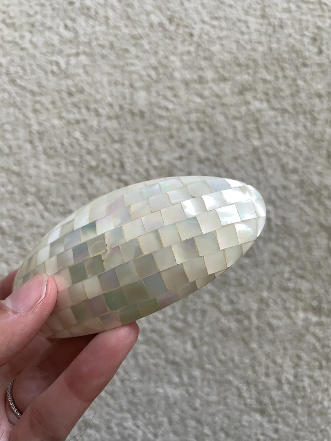Vintage Oval Mother of Pearl Hair Clip thumbnail