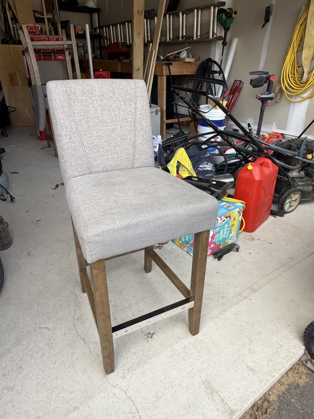 Grey Fabric Counter Stool - photo 2