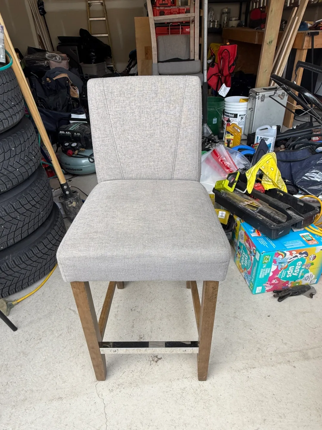Grey Fabric Counter Stool thumbnail