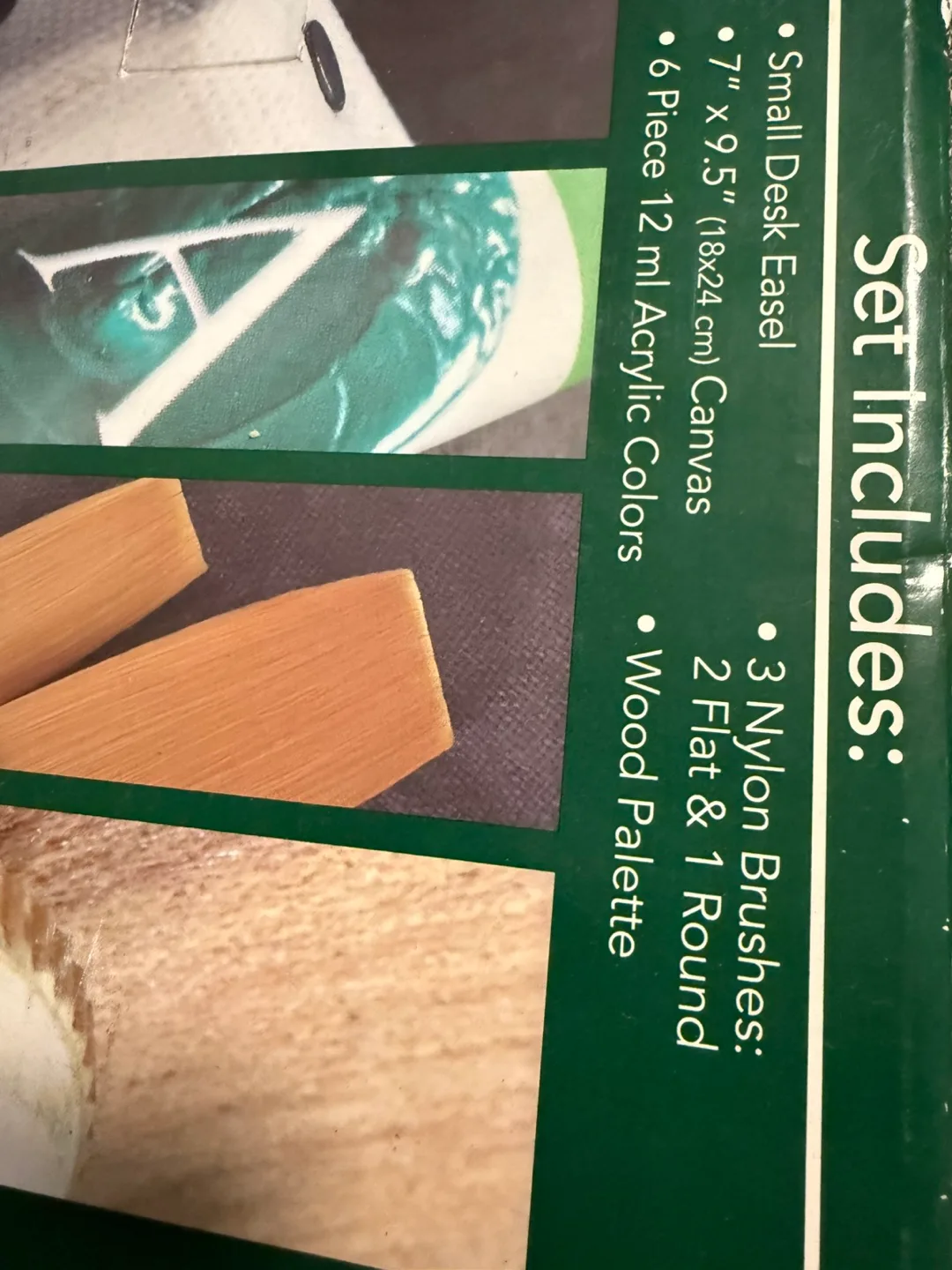 Acrylic Painting Set w/Easel, Canvas, Brushes, & Paints image indicator(5)