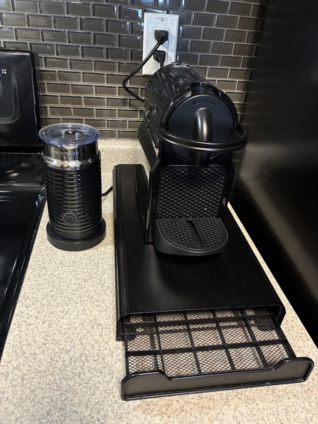 Nespresso Coffee Machine + Milk Frother + Capsule Drawer