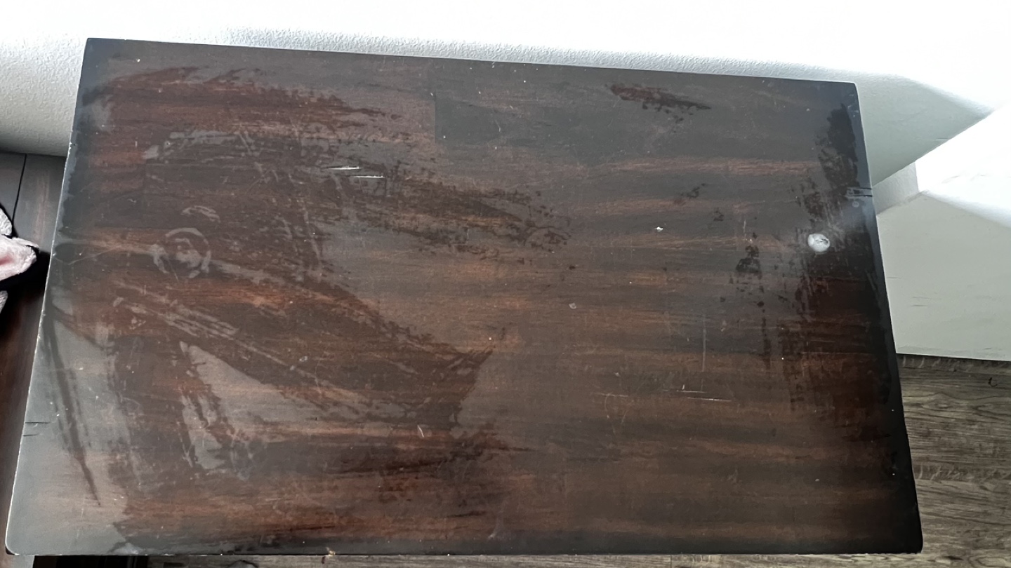Dark Brown Wooden Nightstand with Three Drawers - photo 2