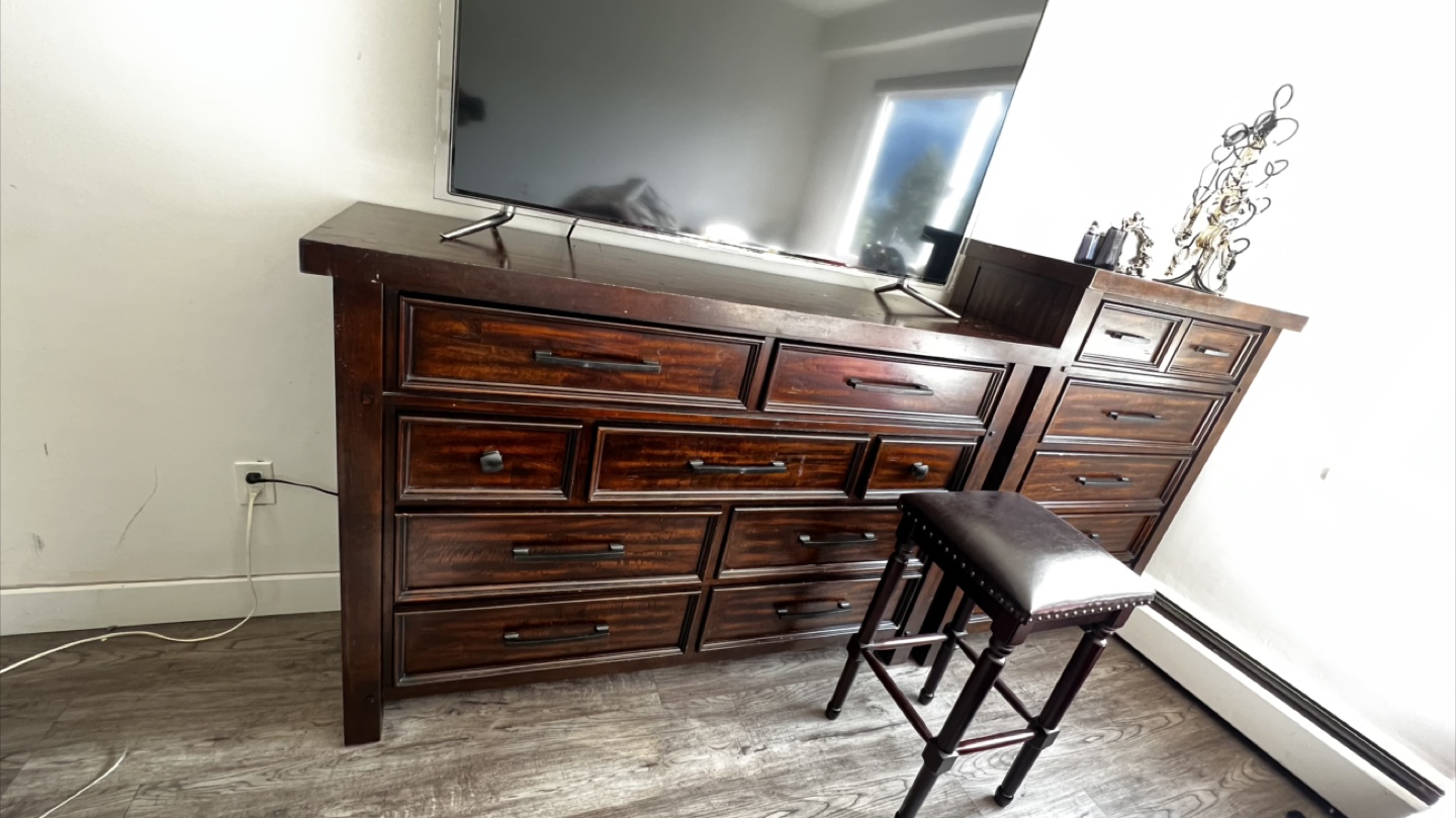 Dark brown wooden dresser pulled together 400 separately 200 - photo 2