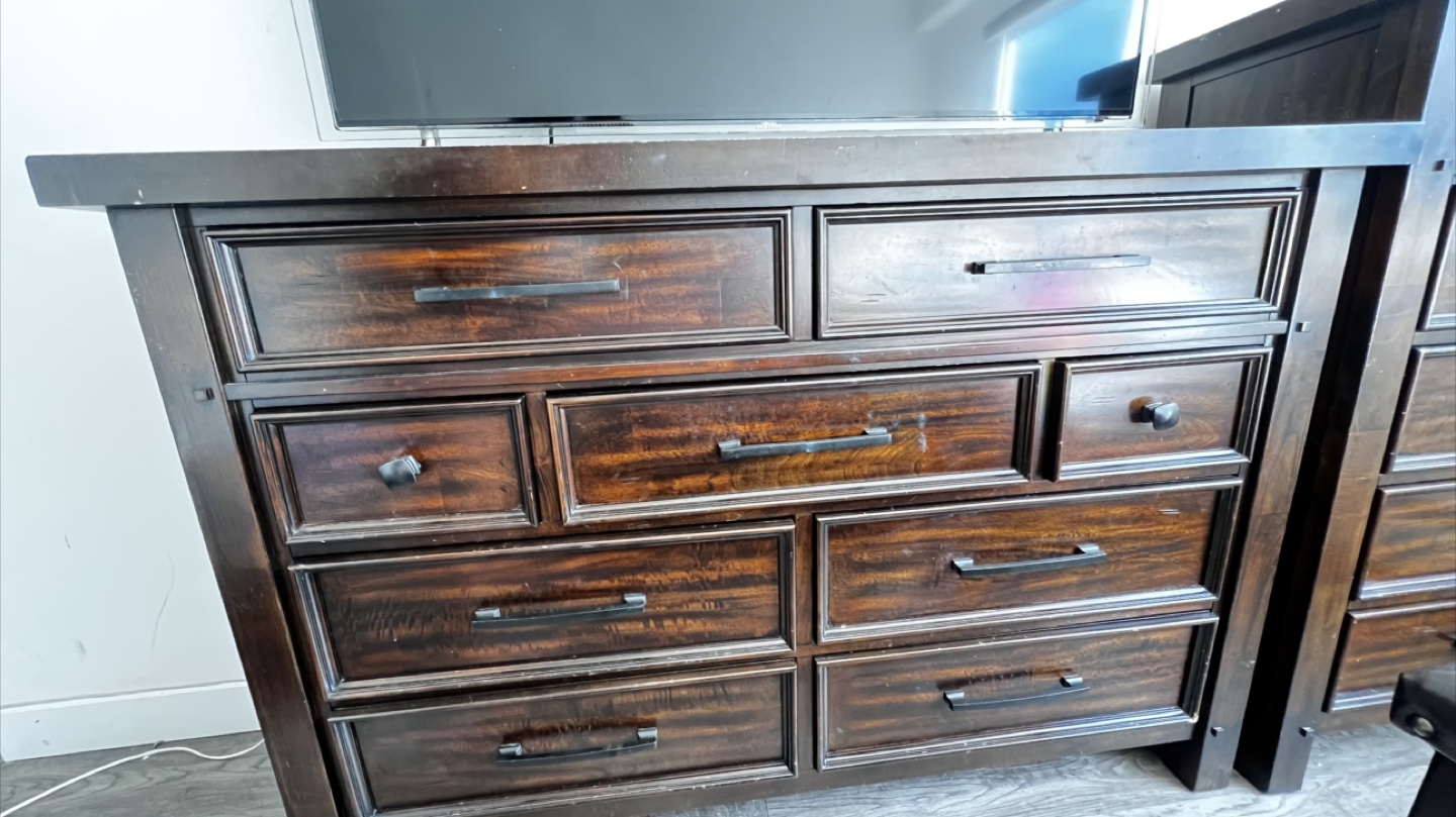 Dark brown wooden dresser pulled together 400 separately 200 - photo 4