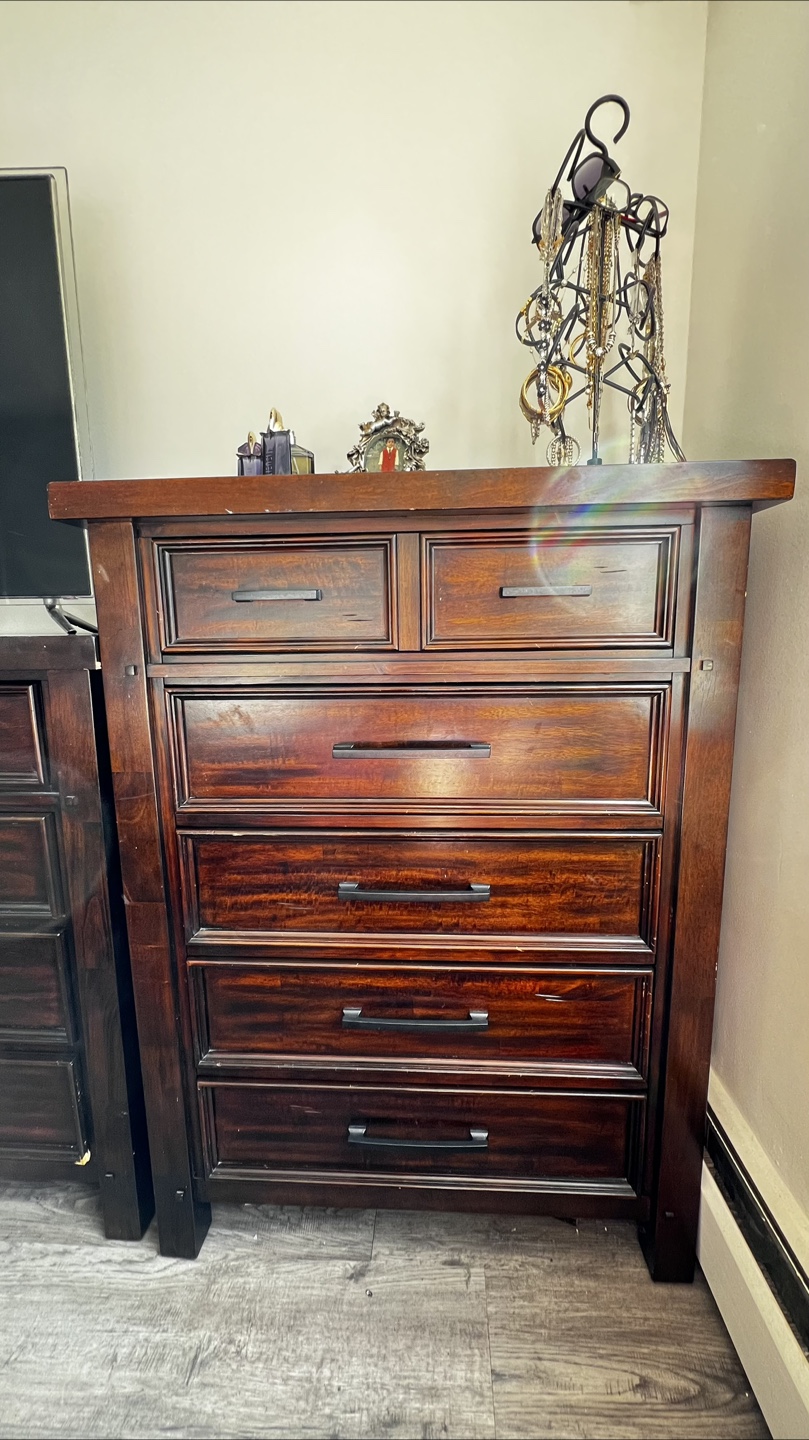 Dark brown wooden dresser pulled together 400 separately 200 - photo 3